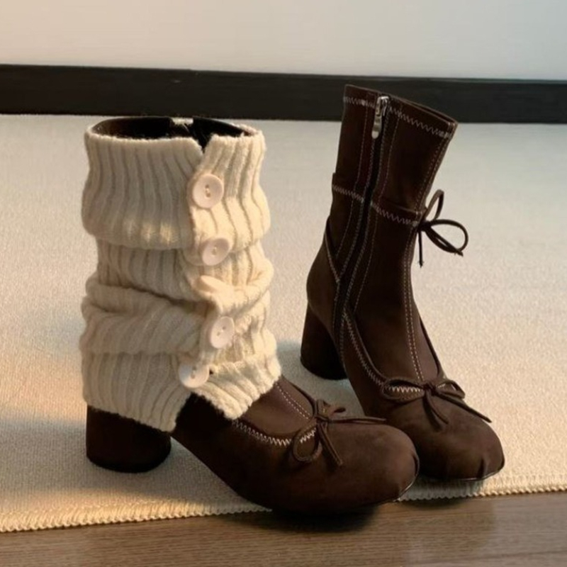 Winter Clothing Women'S - 리본 하이힐 여성 부츠 신상 메리제인
