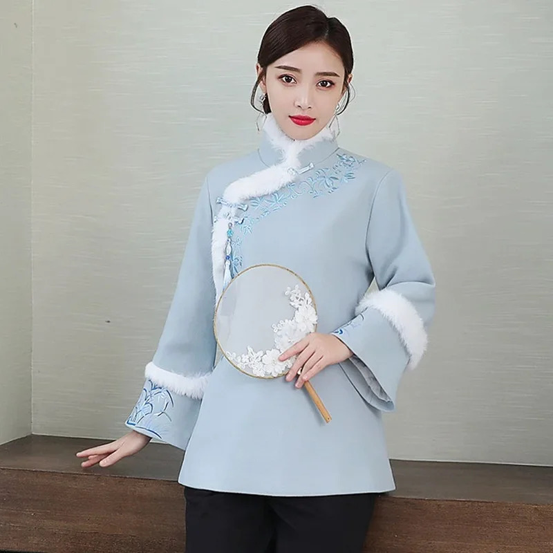 Winter Clothing Youtube - 2026 Cheongsam 탑 여성용 새해 옷