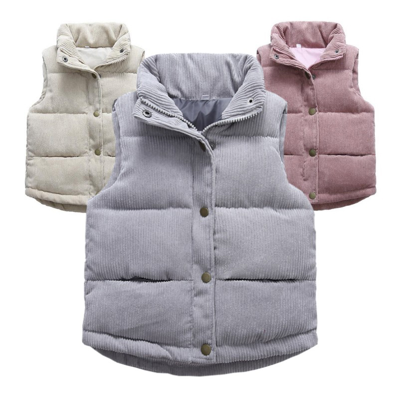 Winter Clothing For Kids - 남아 여아 코듀로이 조끼, 두꺼운 따뜻한