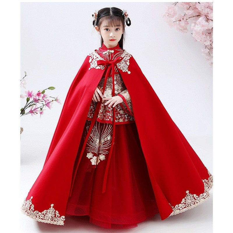 Winter Clothing For Kids - 여자 Hanfu Cheongsam 의상 중국 새해