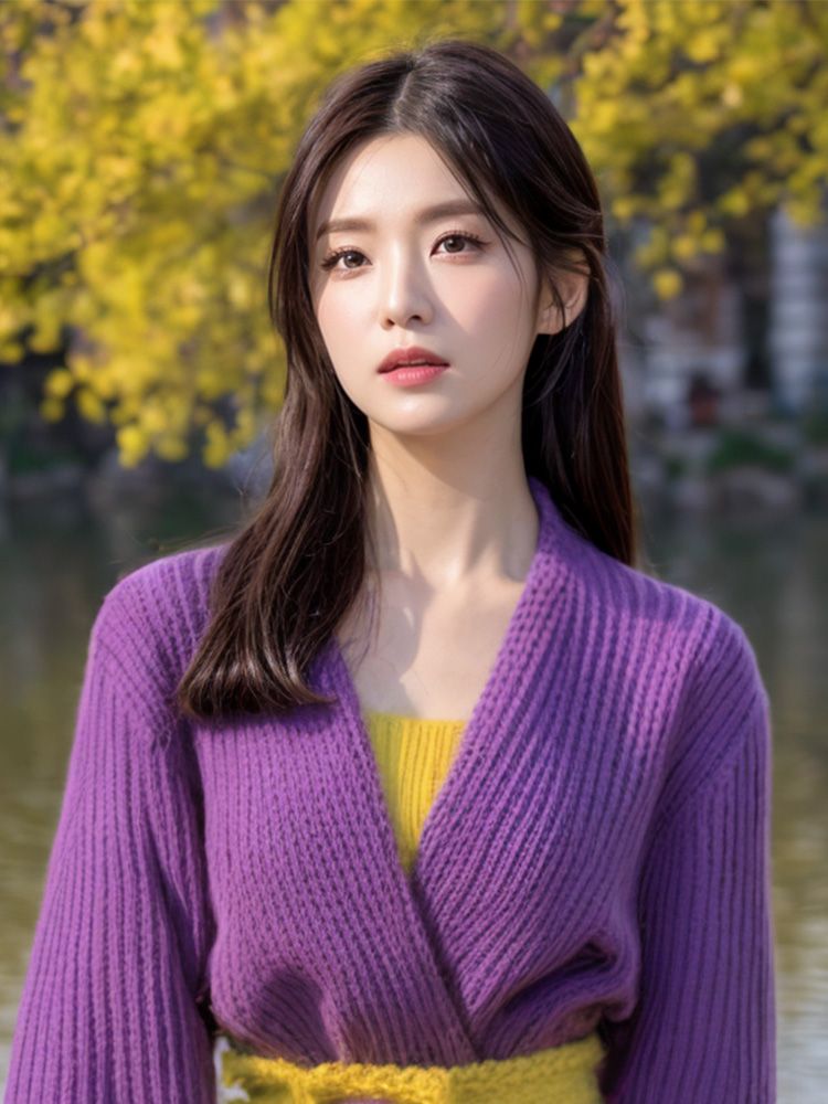 보라색 스플라이싱 옐로우 발목 길이 스웨터 원피스, 가 - Yellow Winter Clothing 리뷰 및 가격