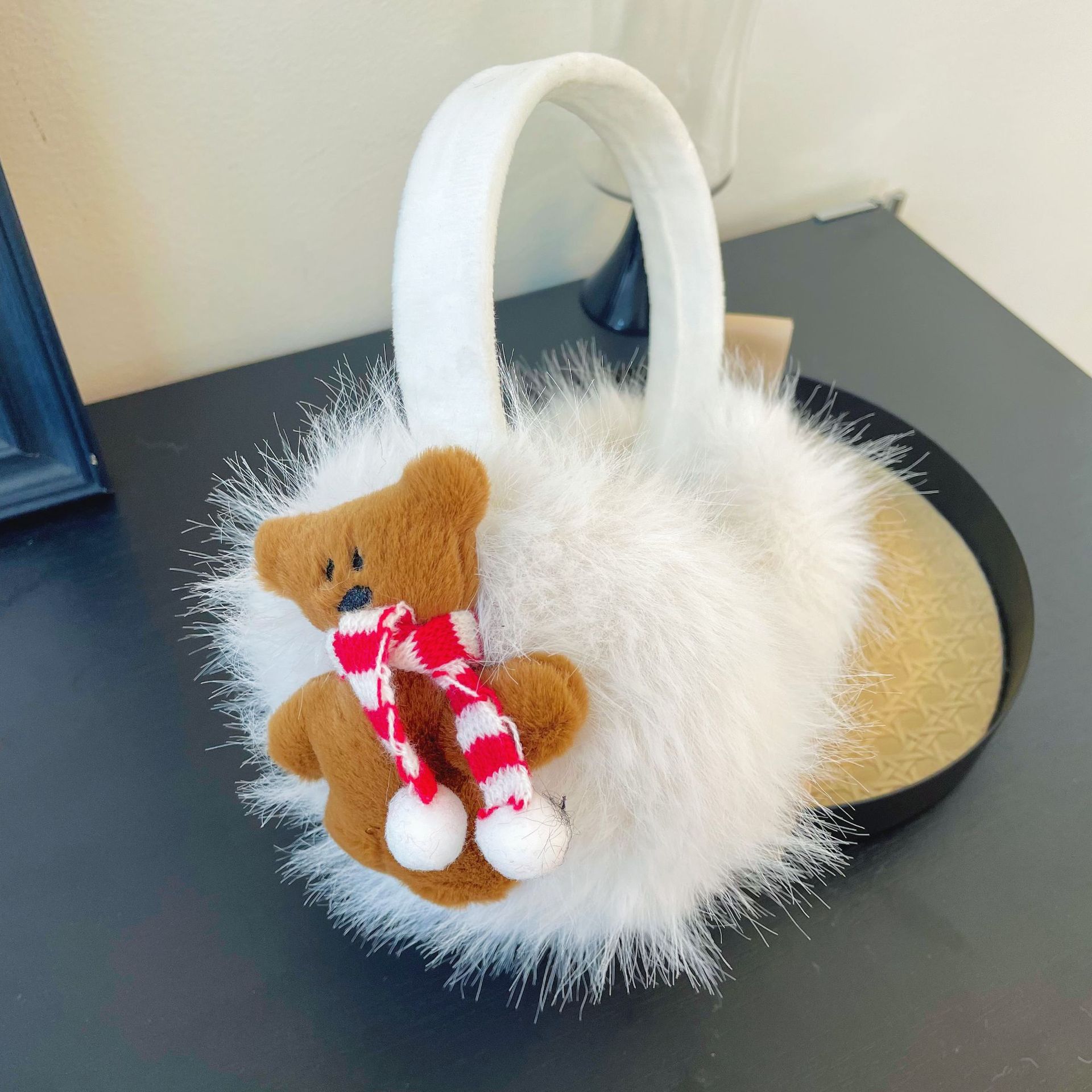 2025년 신상 곰 귀마개 예쁜 봉제 만화 곰 귀마개  - Winter Clothing Earmuffs 리뷰 및 가격