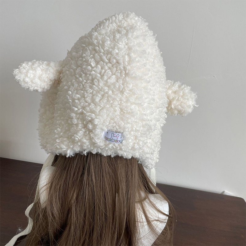 겨울 흰색 플러시 양모 따뜻한 모자 로리타 세트 여성용 - Winter Clothing Earmuffs 리뷰 및 가격