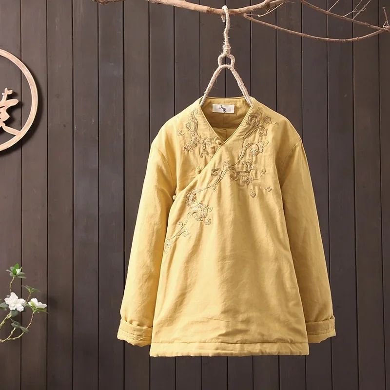 스타일 의류 여성 치파오 탑 가을 겨울 빈티지 재킷 탕 - Winter Clothing Youtube 리뷰 및 가격