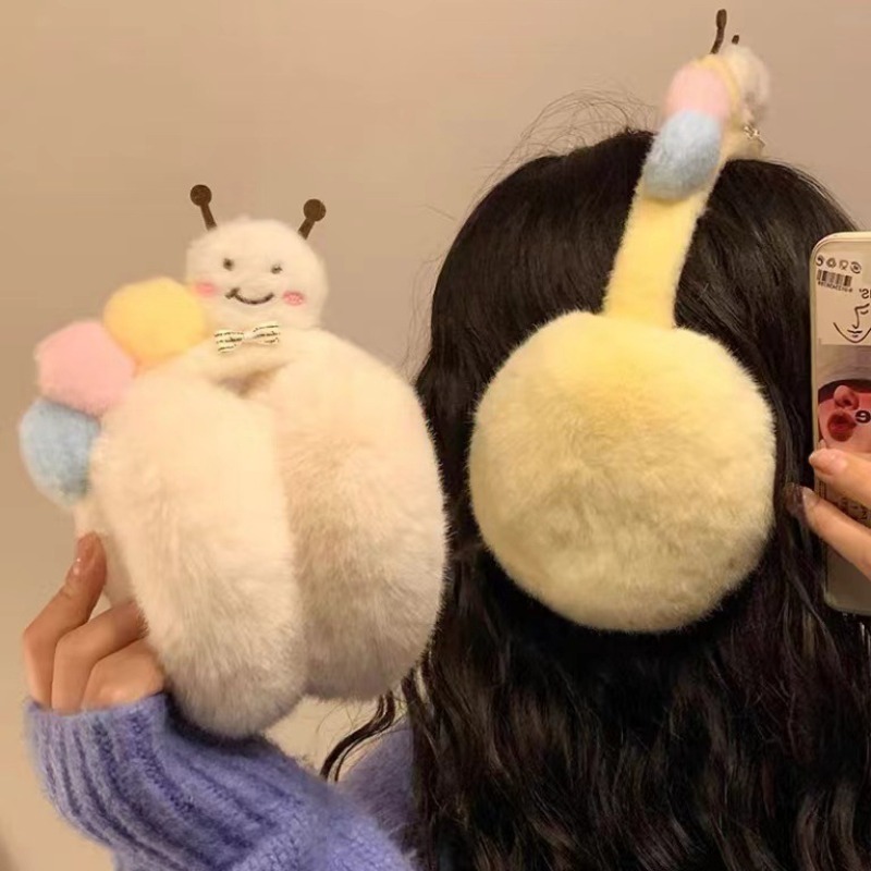 새로운 귀여운 재미 있은 플러시 애벌레 귀마개 겨울 패 - Winter Clothing Earmuffs 리뷰 및 가격