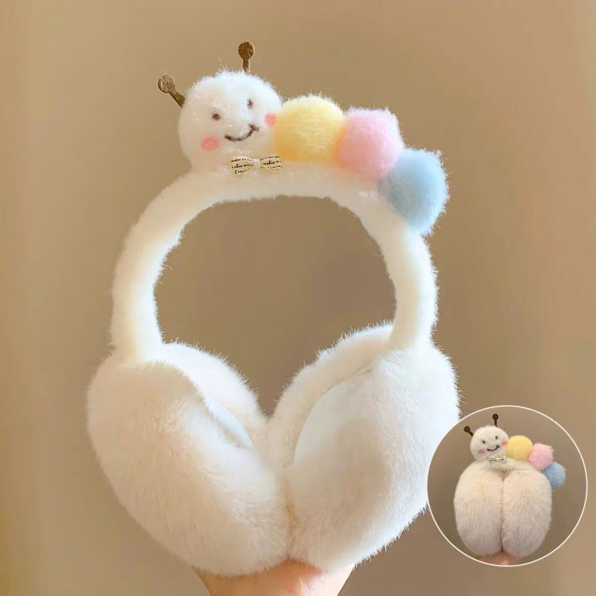 새로운 귀여운 재미 있은 플러시 애벌레 귀마개 겨울 패 - Winter Clothing Earmuffs 리뷰 및 가격