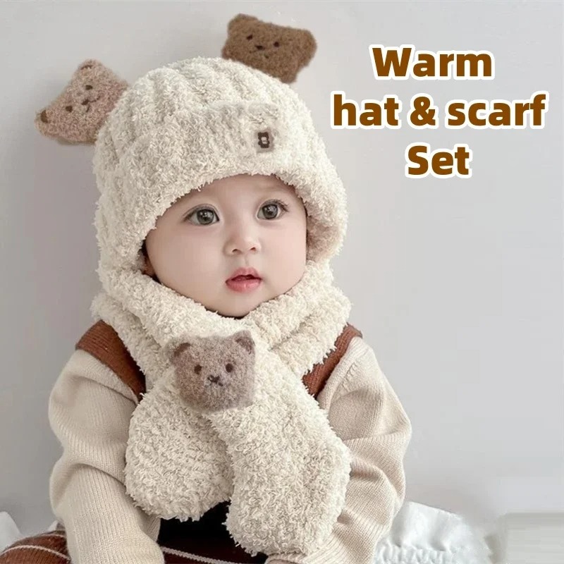 1-10PCS 소녀 소년을위한 아기 모자 스카프 겨울  - Winter Clothing For Kids 리뷰 및 가격